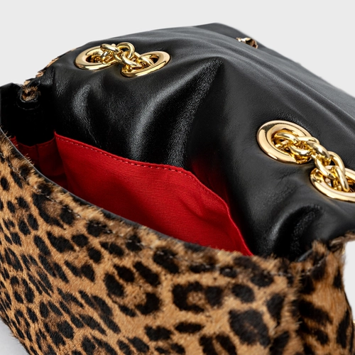 Bolsa Tiracolo Awake Pequena Pelo Animal Print Honey