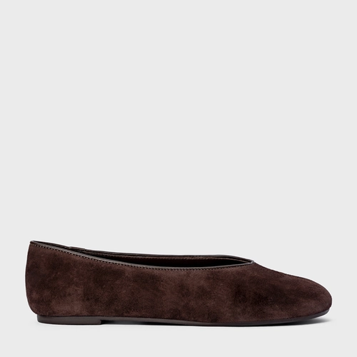 Sapatilha Essential Couro Suede Marrom Ganache