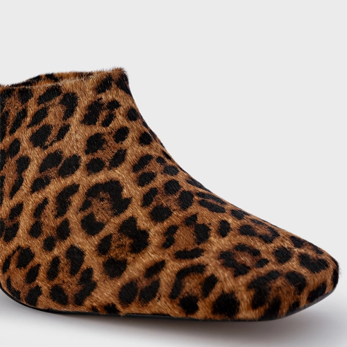 Mule Essential Salto Bloco Pelo Animal Print Honey