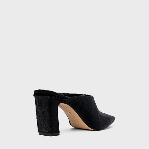 Mule Essential Salto Bloco Pelo Preto