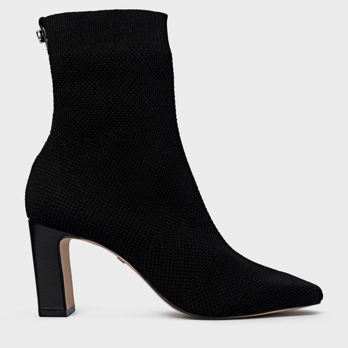 Bota Essential Salto Bloco Knit Preto