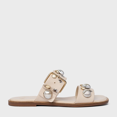 Flat Mixed Balls Couro Off White Cotton