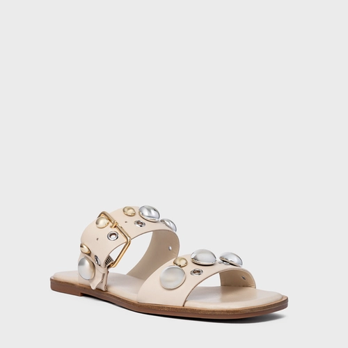 Flat Mixed Balls Couro Off White Cotton