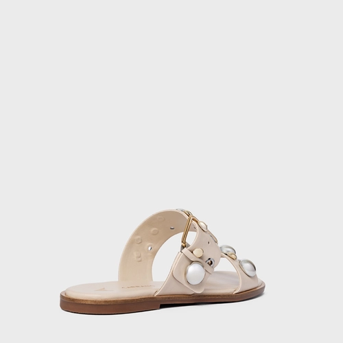 Flat Mixed Balls Couro Off White Cotton