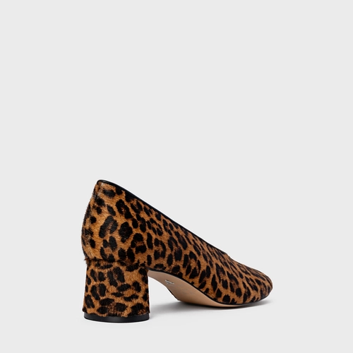 Scarpin Salto Oval Pelo Animal Print Honey