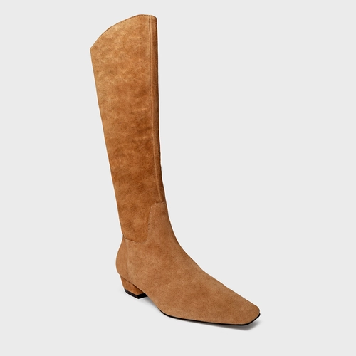Bota Timeless Cano Alto Couro Suede Marrom Saddle