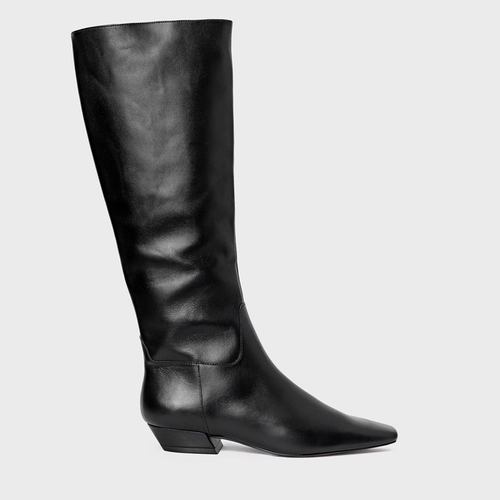 Bota Timeless Cano Alto Couro Preto