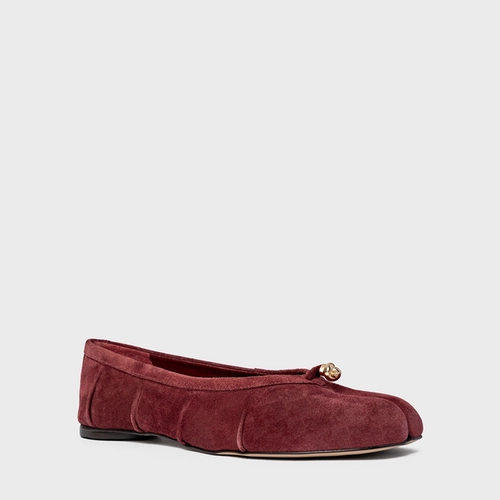 Sapatilha Tabi Couro Suede Vinho Mahogany
