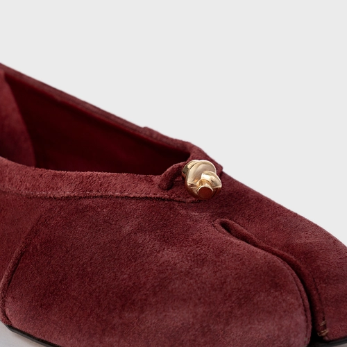 Sapatilha Tabi Couro Suede Vinho Mahogany