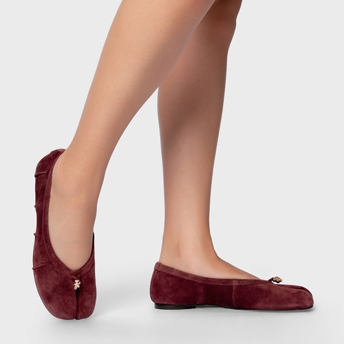 Sapatilha Tabi Couro Suede Vinho Mahogany