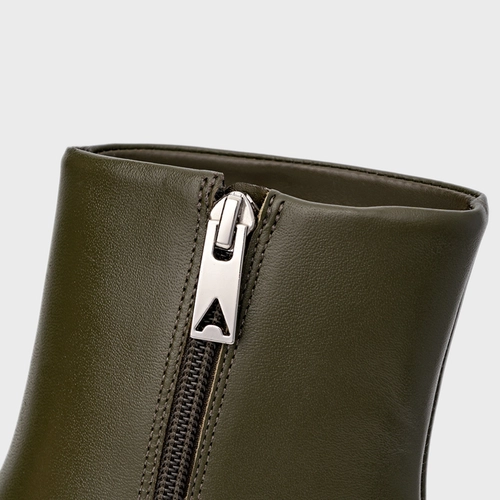 Bota Classic Salto Wave Couro Verde Herb