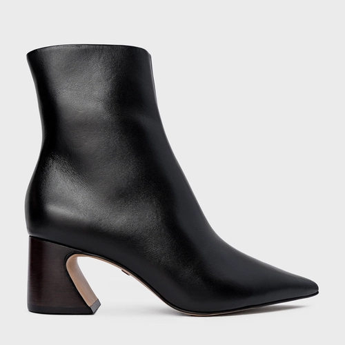 Bota Classic Salto Wave Couro Preto