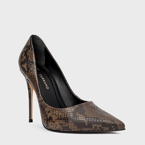 Scarpin Loretta Salto Fino Couro Snake Animal Print Fendi