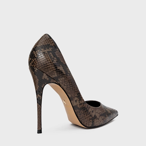 Scarpin Loretta Salto Fino Couro Snake Animal Print Fendi
