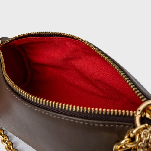 Bolsa Cilindro Ayla Média Couro Marrom Dark Brown