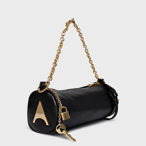 Bolsa Cilindro Ayla Média Couro Preto