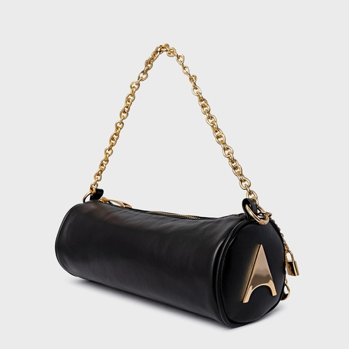 Bolsa Cilindro Ayla Média Couro Preto