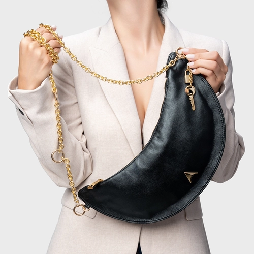 Bolsa Lucky Média Couro Preto