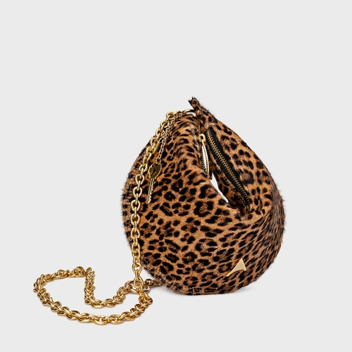Bolsa Lucky Média Pelo Animal Print Honey