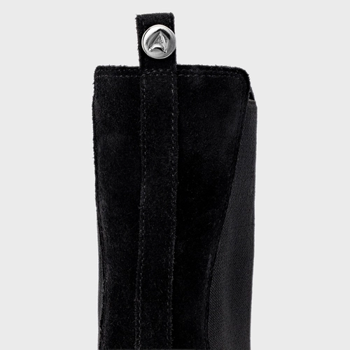 Bota Neutral Salto Bloco Couro Suede Preto