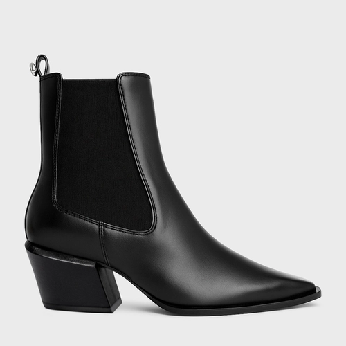Bota Neutral Salto Bloco Couro Preto