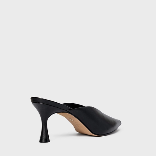 Mule Neutral Salto Fino Couro Preto