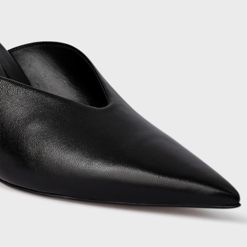 Mule Neutral Salto Fino Couro Preto