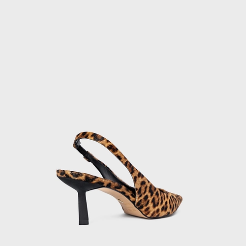 Scarpin Slingback Neutral Pelo Animal Print Honey