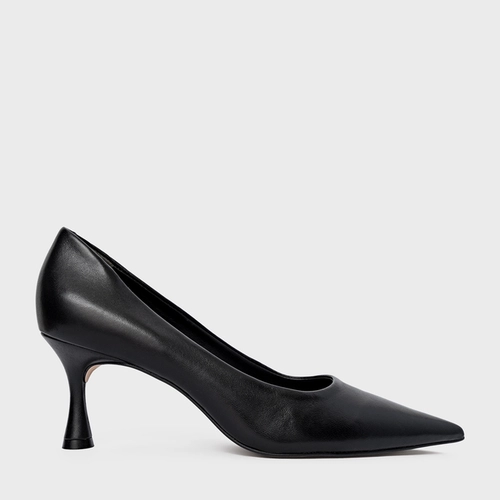 Scarpin Lesley Salto Fino Couro Preto