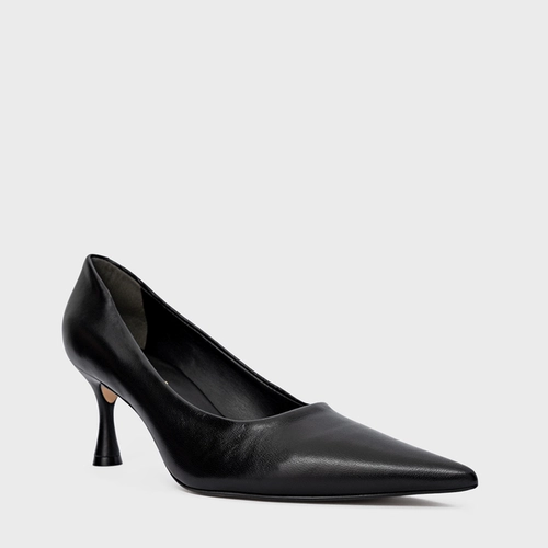 Scarpin Lesley Salto Fino Couro Preto