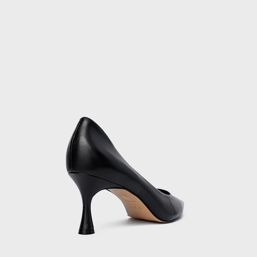 Scarpin Lesley Salto Fino Couro Preto