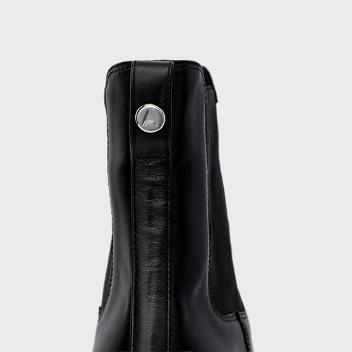 Bota Coturno Chelsea Tratorada Couro Preto