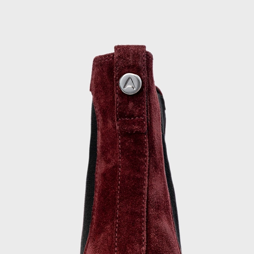 Bota Coturno Chelsea Tratorada Couro Suede Vinho Mahogany