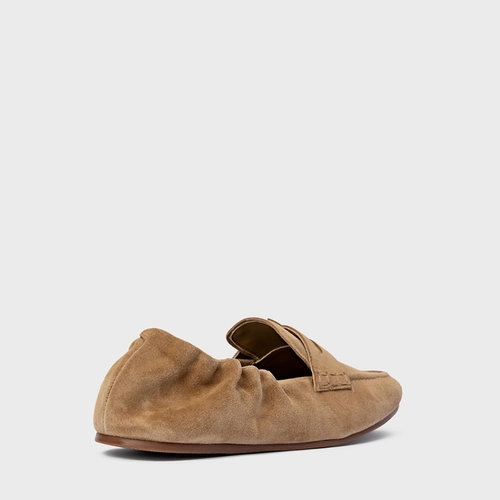 Loafer Ripple Icon Couro Suede Bege Almond