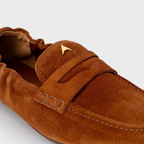 Loafer Ripple Icon Couro Suede Marrom Ferrugem