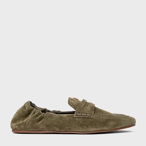 Loafer Ripple Icon Couro Suede Verde Army Green