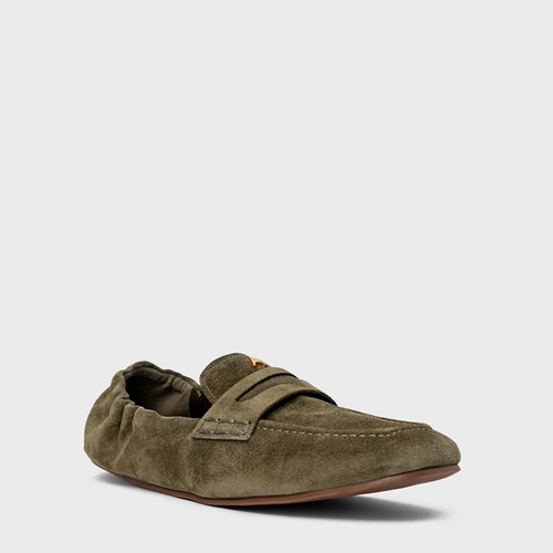Loafer Ripple Icon Couro Suede Verde Army Green