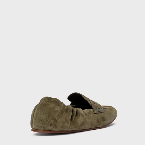 Loafer Ripple Icon Couro Suede Verde Army Green
