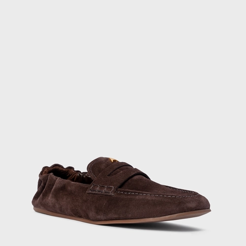 Loafer Ripple Icon Couro Suede Marrom Ganache