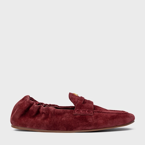 Loafer Ripple Icon Couro Suede Vinho Mahogany