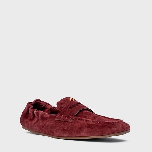 Loafer Ripple Icon Couro Suede Vinho Mahogany