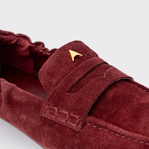 Loafer Ripple Icon Couro Suede Vinho Mahogany