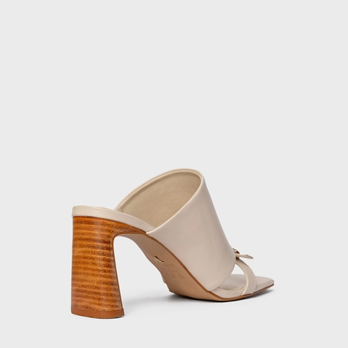 Open Mule Maxi Tira Salto Uno Couro Off White Cotton