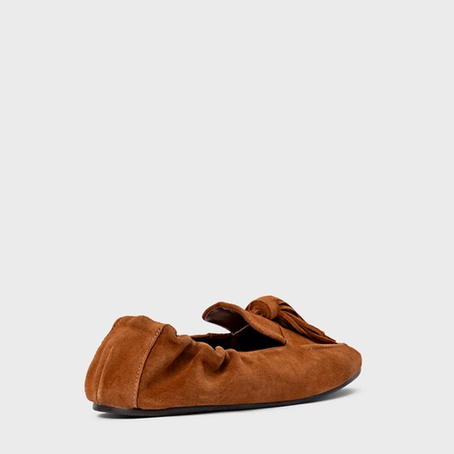 Loafer Ripple Franjas Couro Suede Marrom Ferrugem