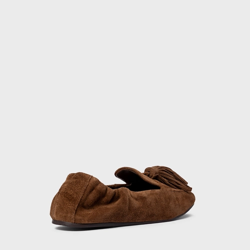 Loafer Ripple Franjas Couro Suede Marrom Brownie