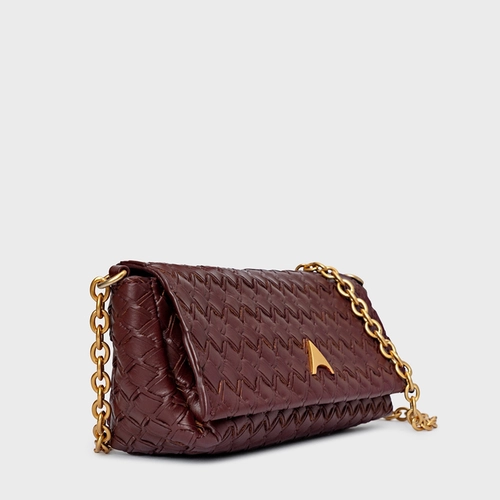 Bolsa Tiracolo Tressê Ciao Pequena Couro Vinho Mahogany