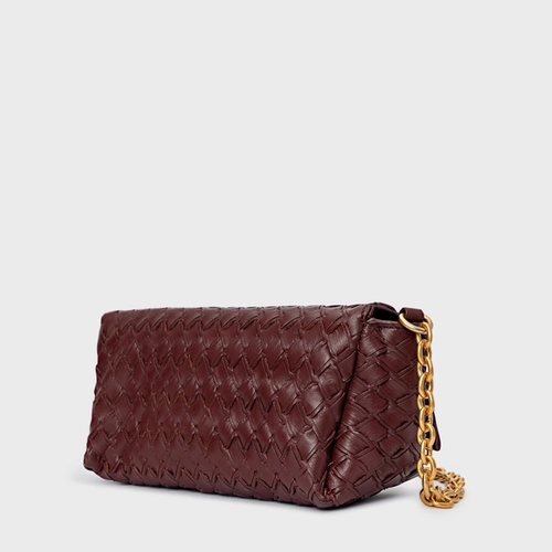 Bolsa Tiracolo Tressê Ciao Pequena Couro Vinho Mahogany