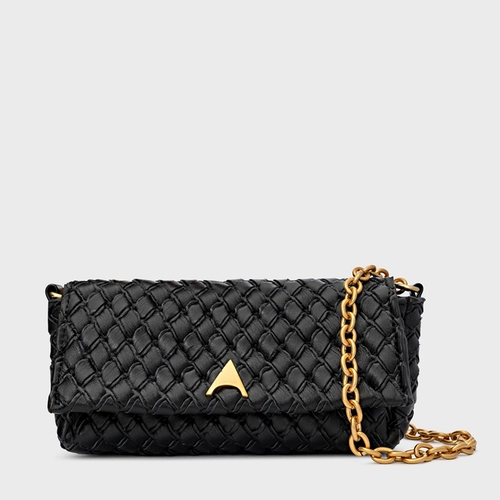 Bolsa Tiracolo Tressê Ciao Pequena Couro Preto