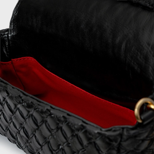 Bolsa Tiracolo Tressê Ciao Pequena Couro Preto