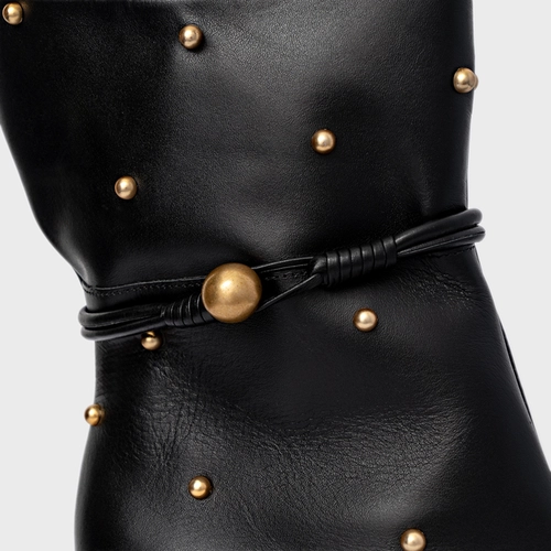 Bota Dream Balls Salto Fino Couro Preto